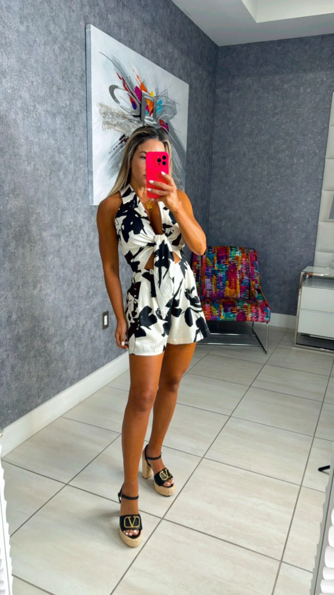 0410 Beverly tie front romper