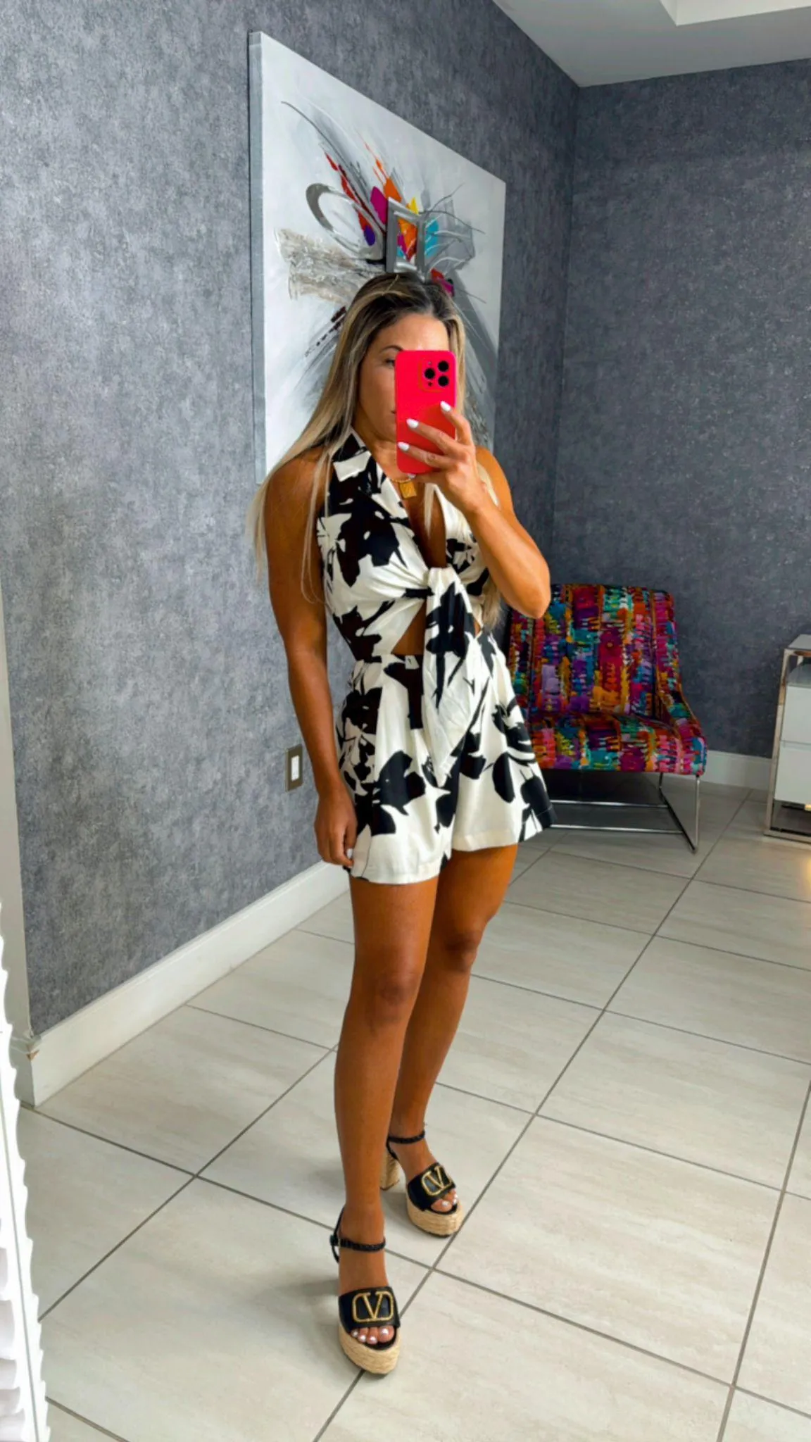 0410 Beverly tie front romper
