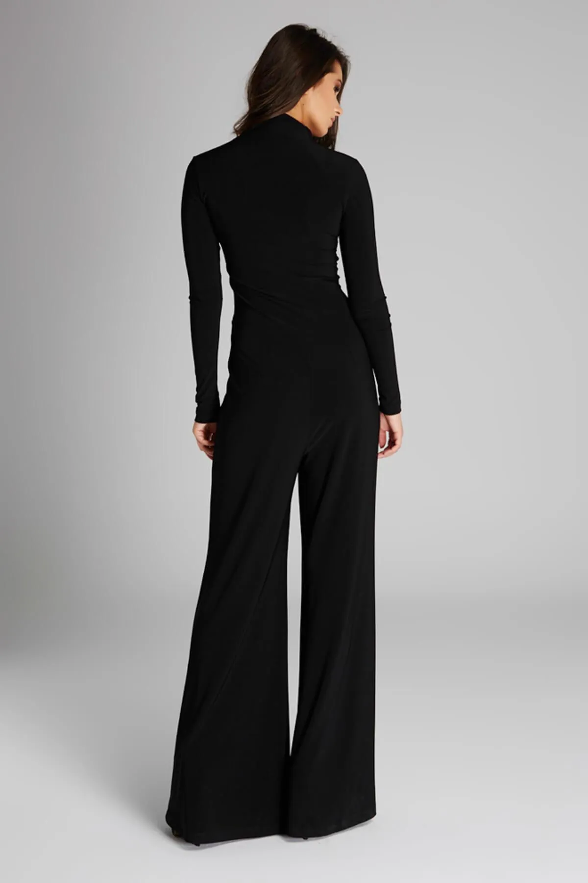 16145 Black Faux Leather Corset Bodycon Jumpsuit