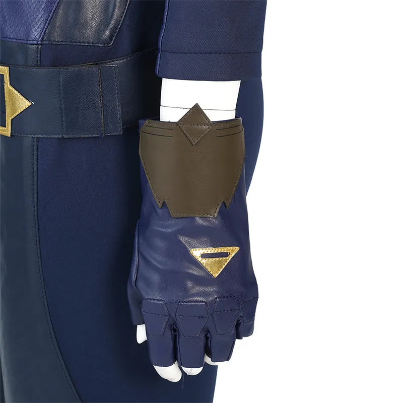 2022 Captain Marvel Carol Danvers Cosplay Costume Superhero Supergirl Battle Suit Blue Bodysuit
