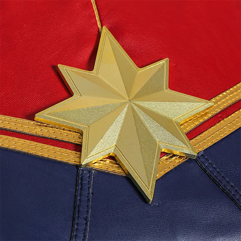 2022 Captain Marvel Carol Danvers Cosplay Costume Superhero Supergirl Battle Suit Blue Bodysuit