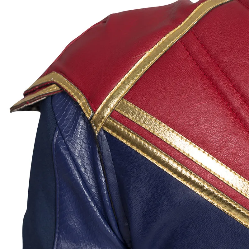 2022 Captain Marvel Carol Danvers Cosplay Costume Superhero Supergirl Battle Suit Blue Bodysuit