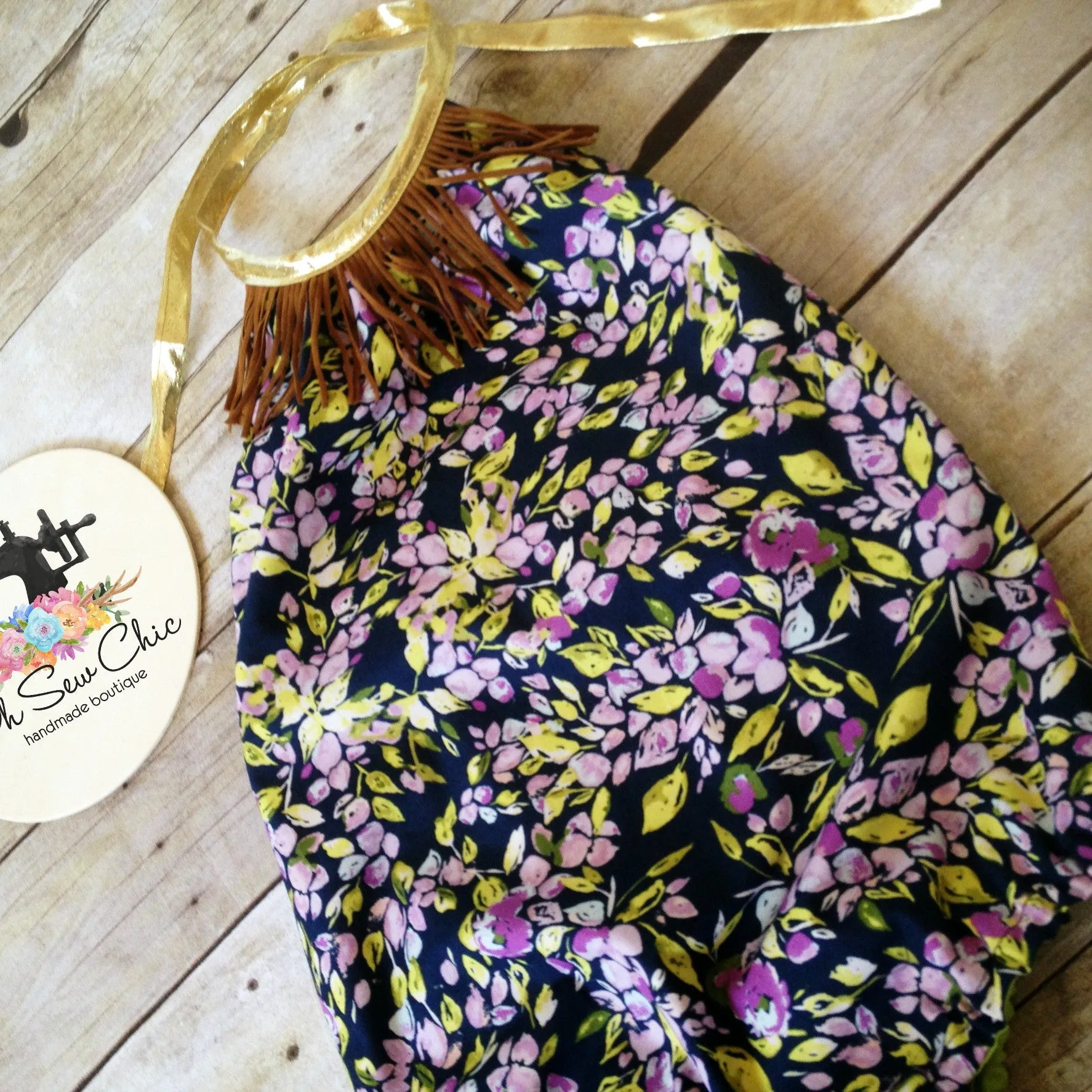 2T Boho Fringe & Floral Halter Romper