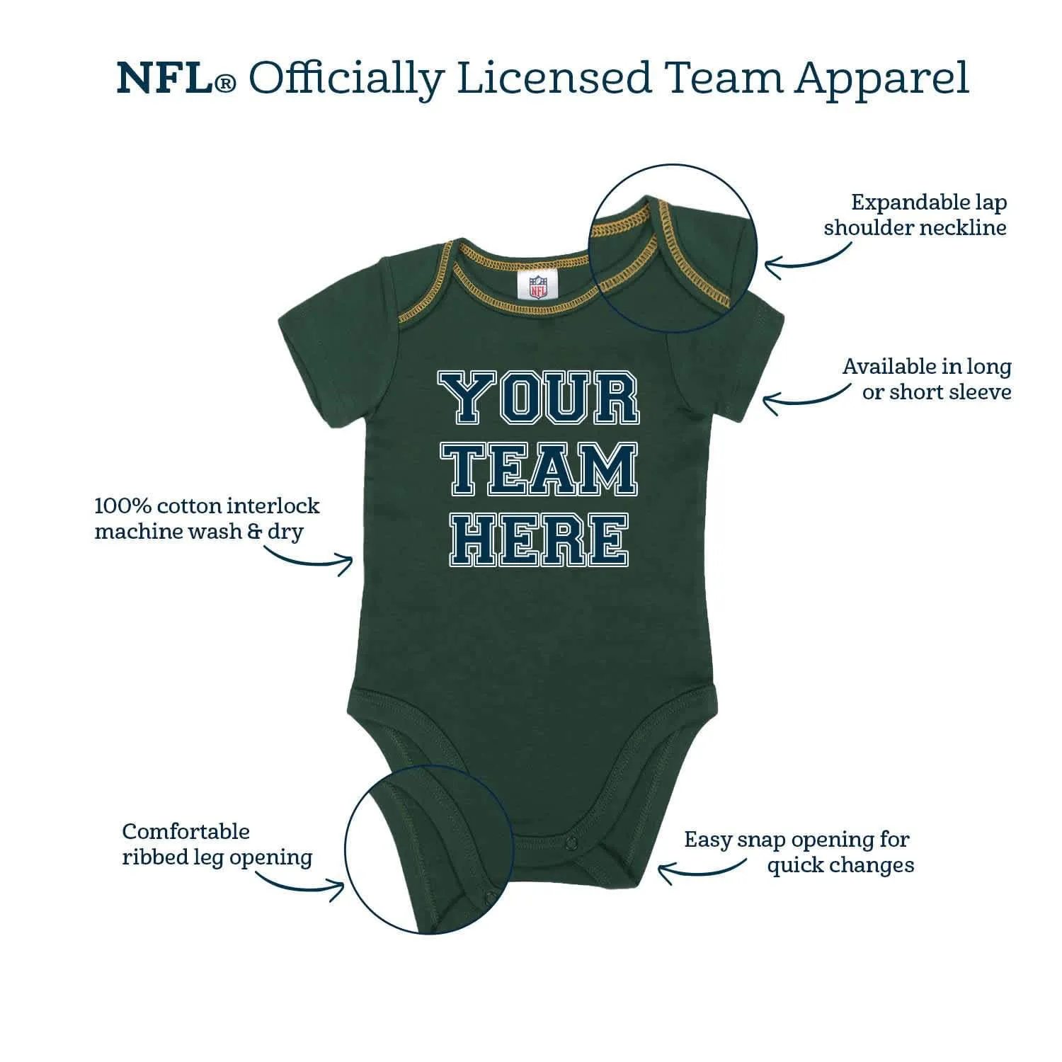 3-Pack Baby Boys Giants Short Sleeve Bodysuits