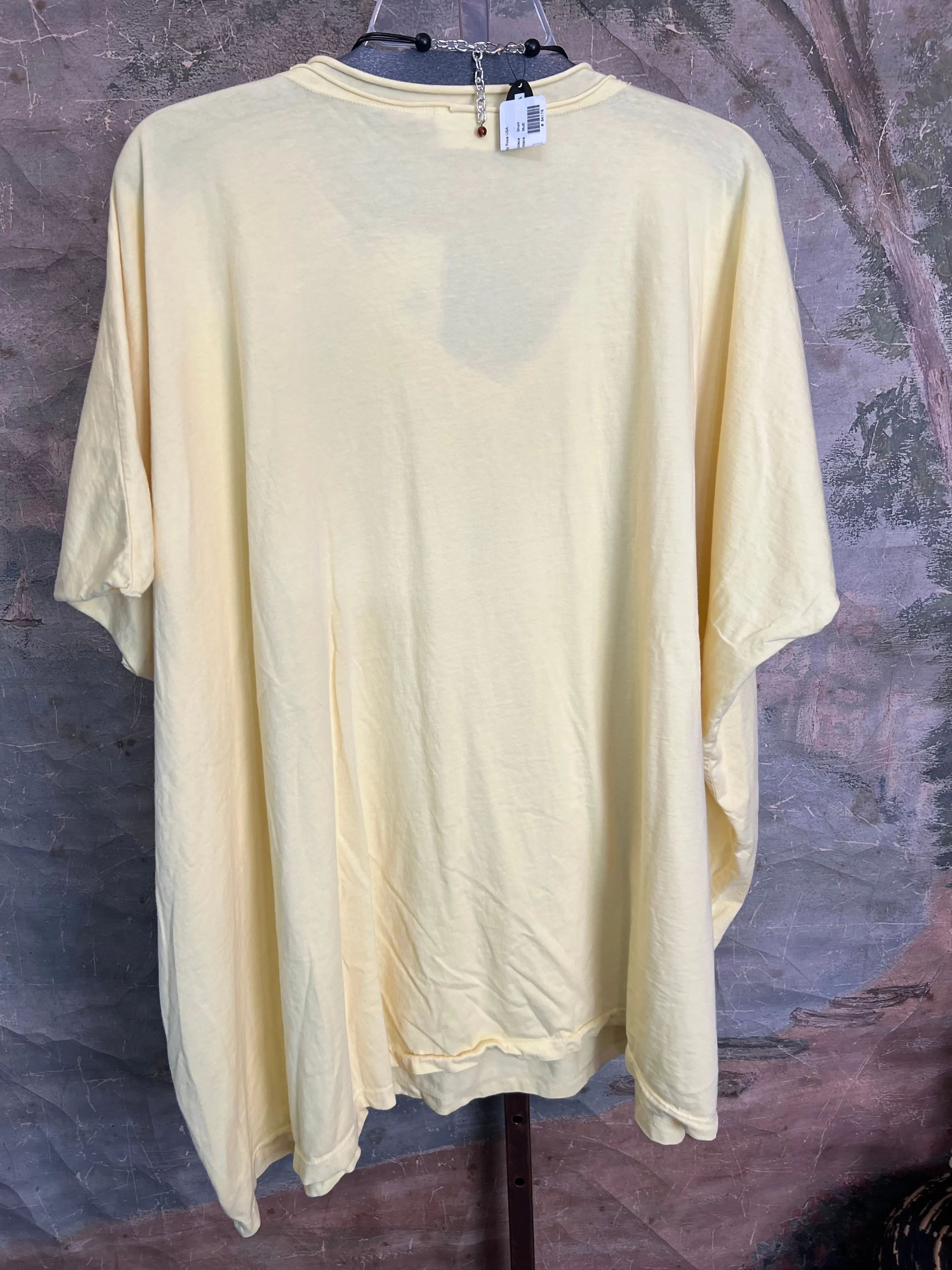 8715 Solid V-Elbow Tunic Tshirt-Marigold