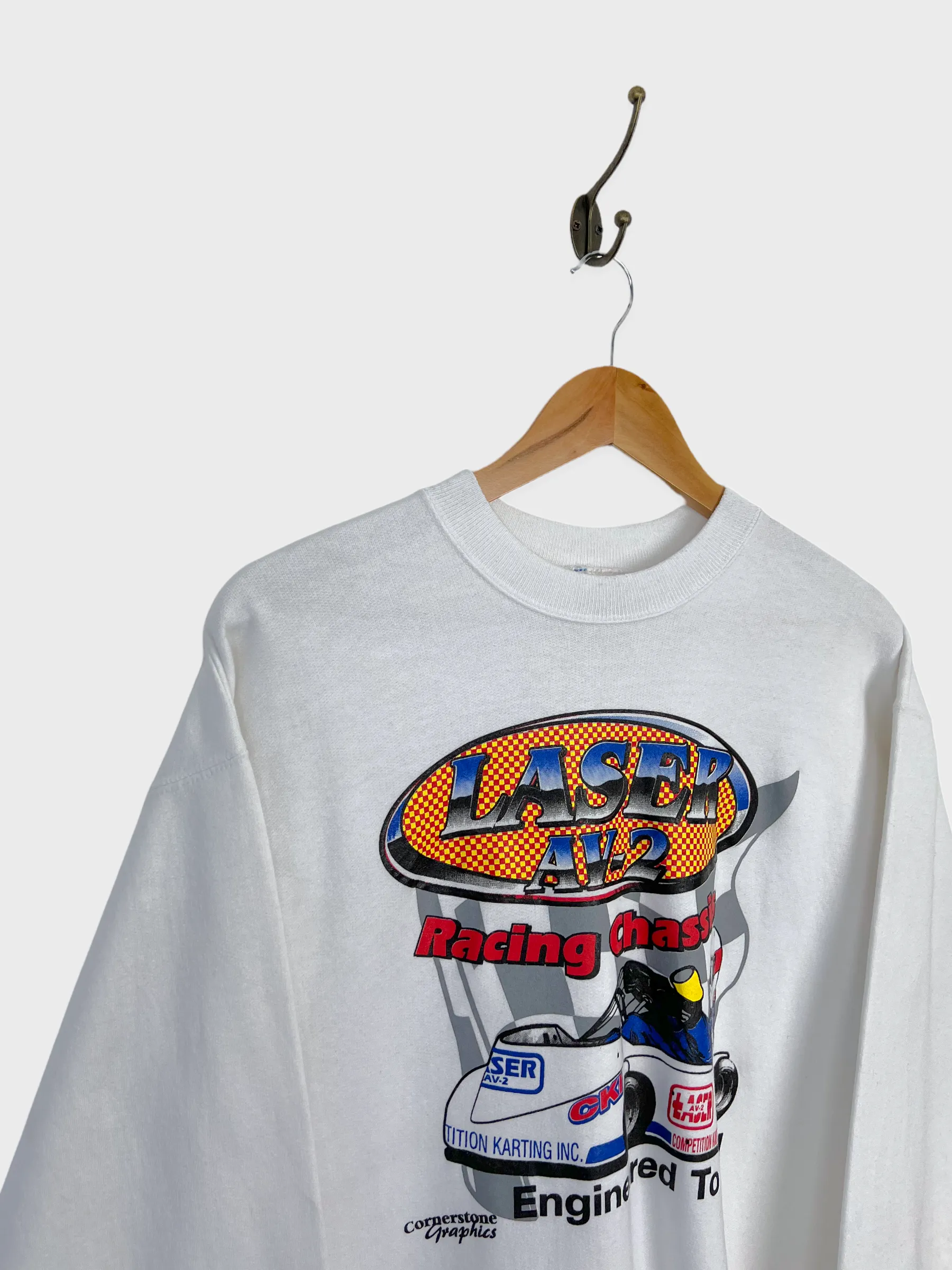 90's Laser AV-2 Racing Graphic Vintage Sweatshirt Size 8