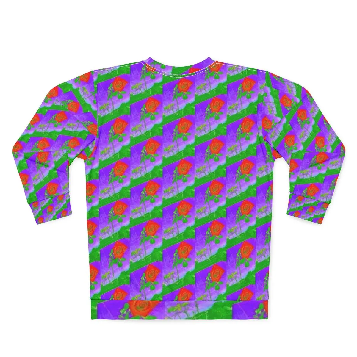Acid Rose Floral Sweatshirt - Gothic Fashion Streetwear
