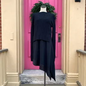 All Saints black sweater slip dress size L