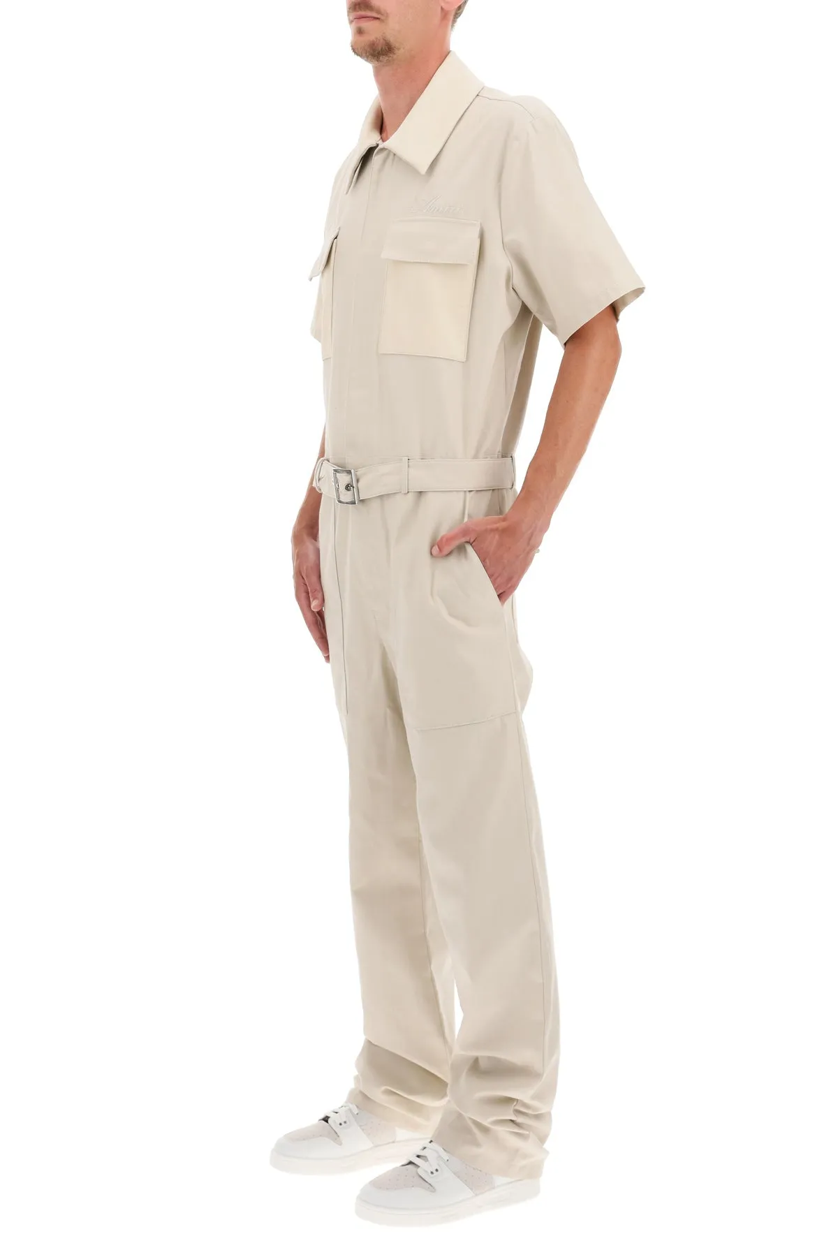 Amiri Boiler Logo Embroidered Belted Jumpsuit