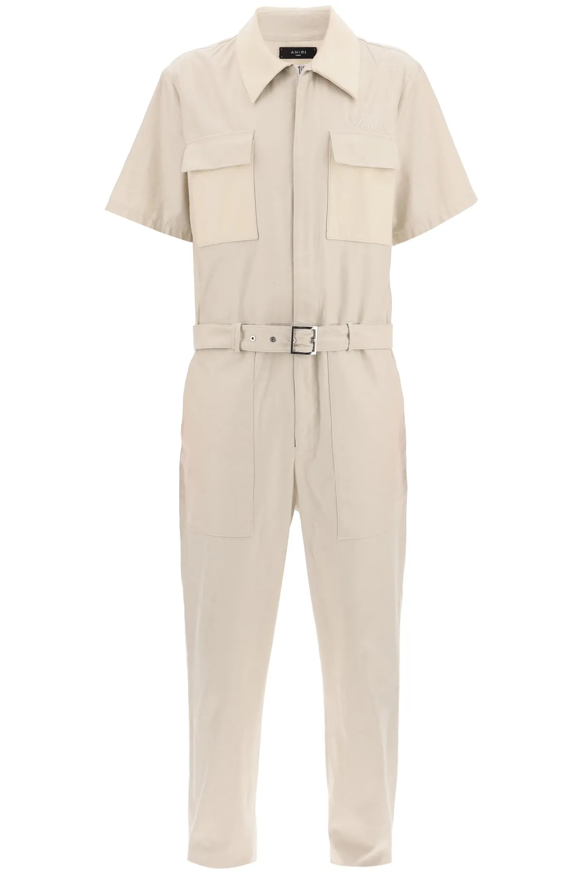 Amiri Boiler Logo Embroidered Belted Jumpsuit
