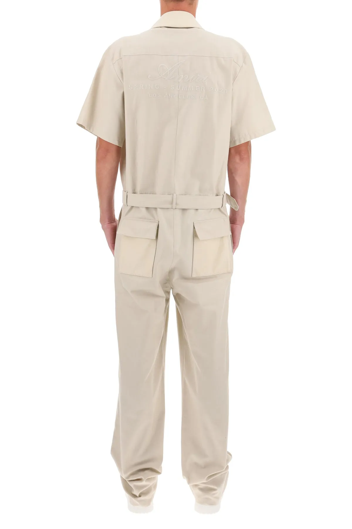 Amiri Boiler Logo Embroidered Belted Jumpsuit