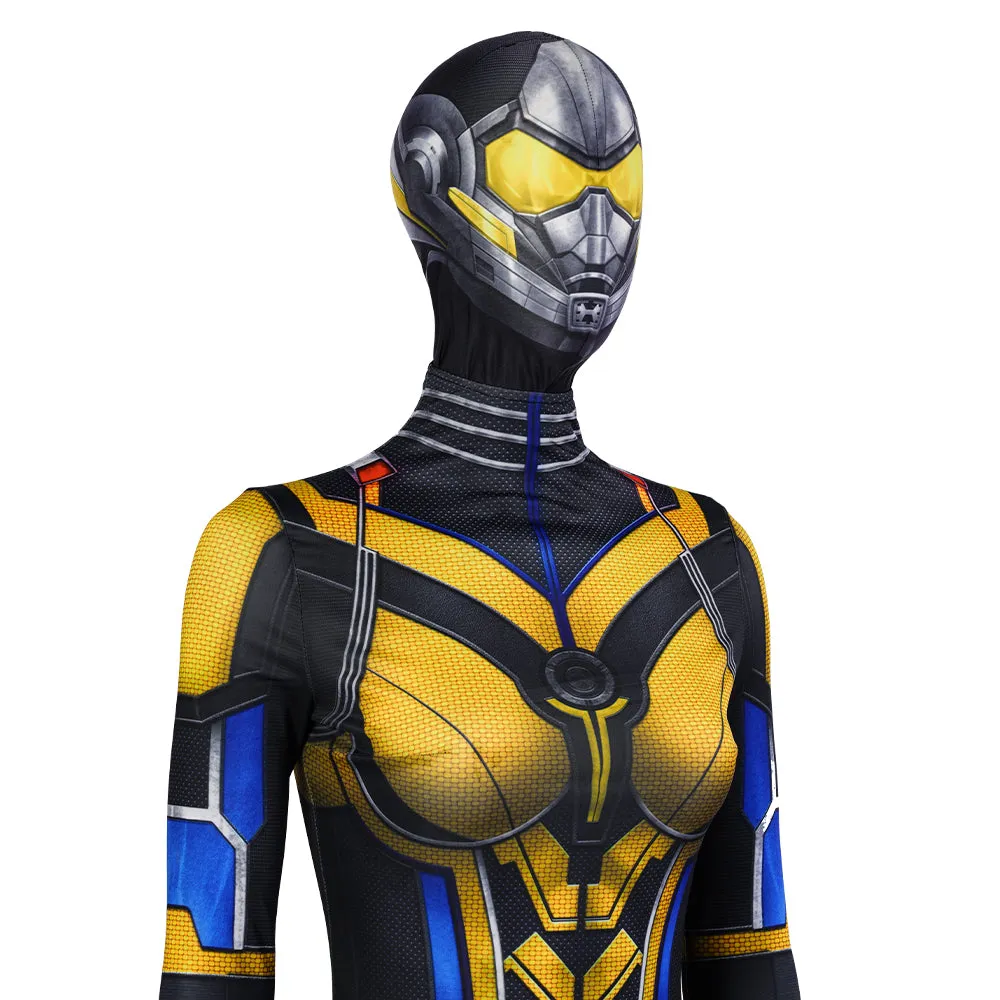 Antman Wasp Hope van Dyne Cosplay Costume Ant-Man 3 Supergirl Yellow Jumpsuit