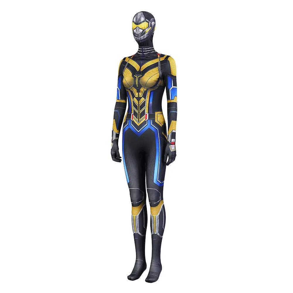 Antman Wasp Hope van Dyne Cosplay Costume Ant-Man 3 Supergirl Yellow Jumpsuit