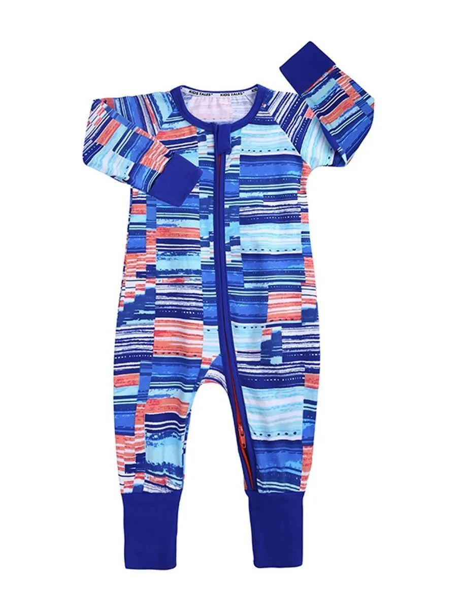 Autumn Baby Multi-Color Zipper Onesie