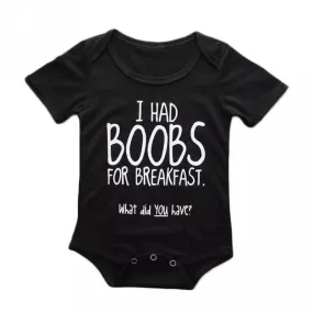 Baby Unisex I Had Boobs For Breakfast Jumpsuit