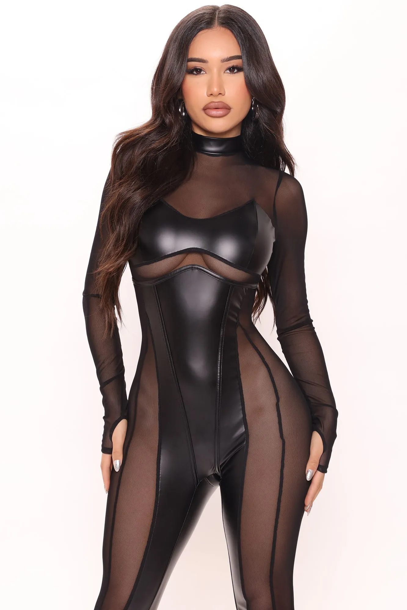 Bad Girl Vibes Mesh Jumpsuit - Black