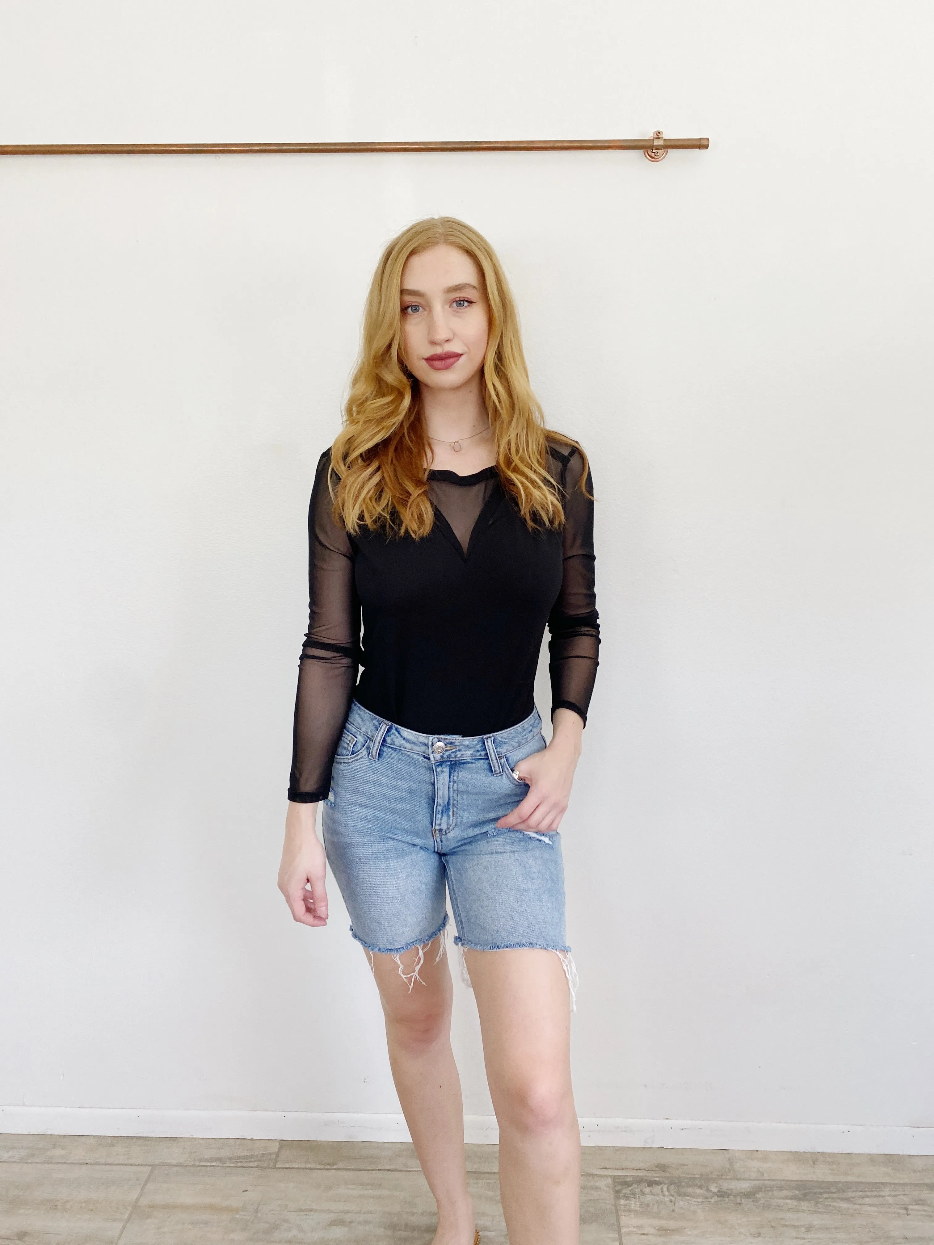 BEBE Mesh Tulle Bodysuit size Large
