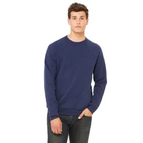 Bella   Canvas Unisex Navy Triblend Sponge Fleece Crew Neck Sweatshirt