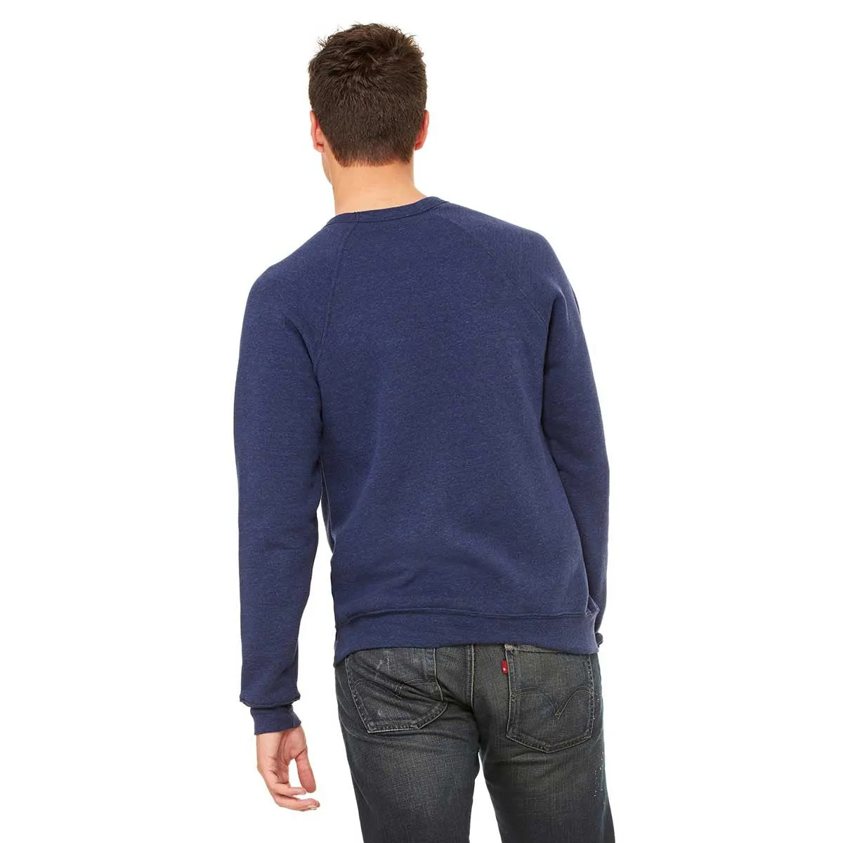 Bella   Canvas Unisex Navy Triblend Sponge Fleece Crew Neck Sweatshirt