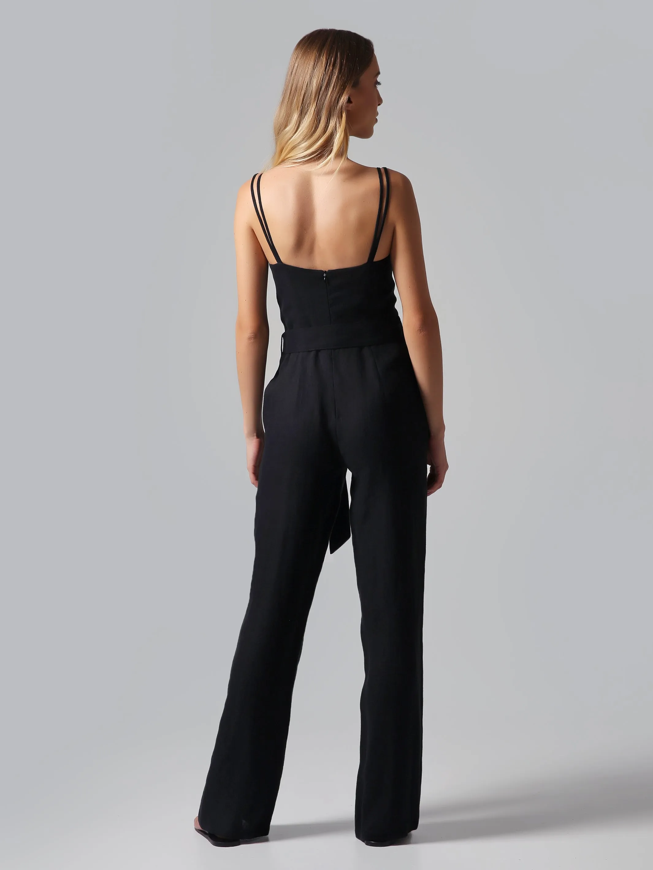 Belted Black Jumpsuit