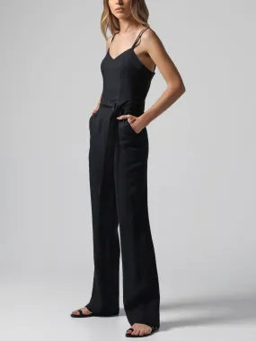 Belted Black Jumpsuit