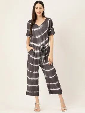 Black Tie Dye Jumpsuit