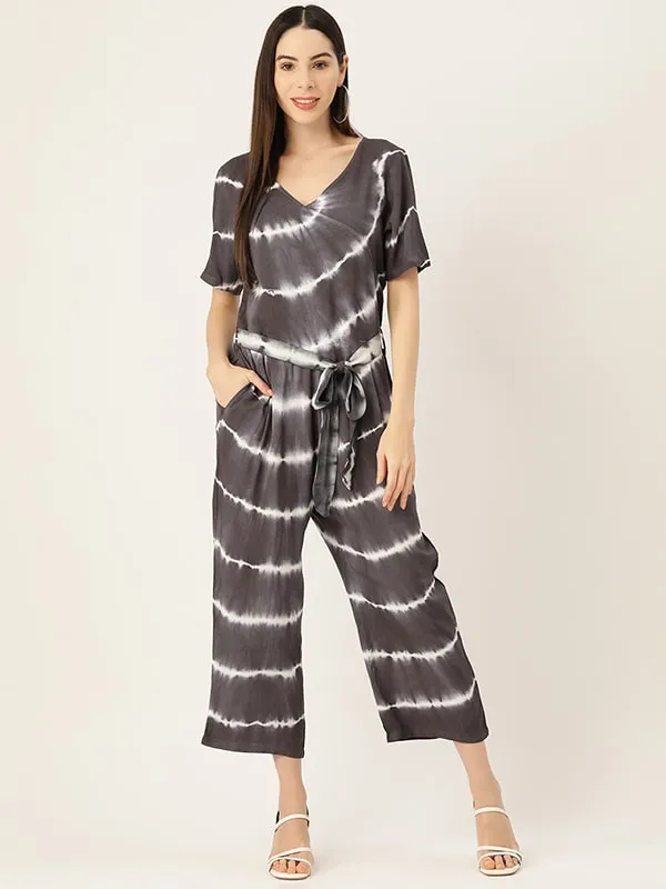 Black Tie Dye Jumpsuit