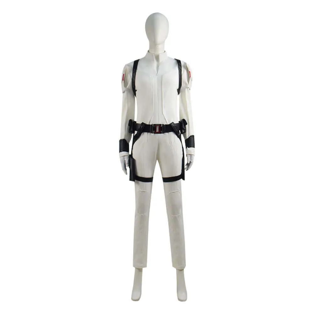 Black Widow Costumes Natalia Romanova White Suit Cosplay Costume Jumpsuit