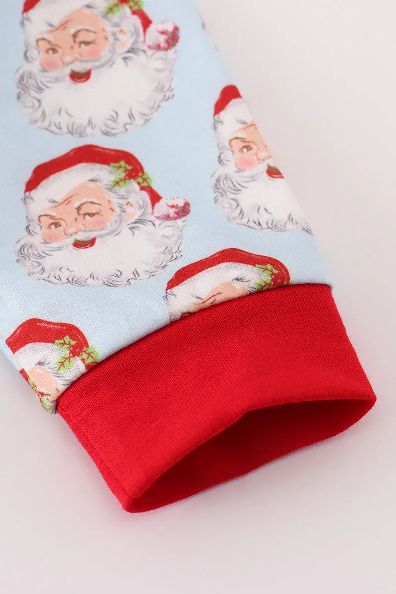 Blue Christmas Santa Claus Boy Romper