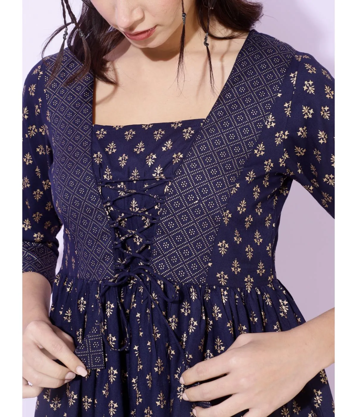 Blue Printed tunic Top