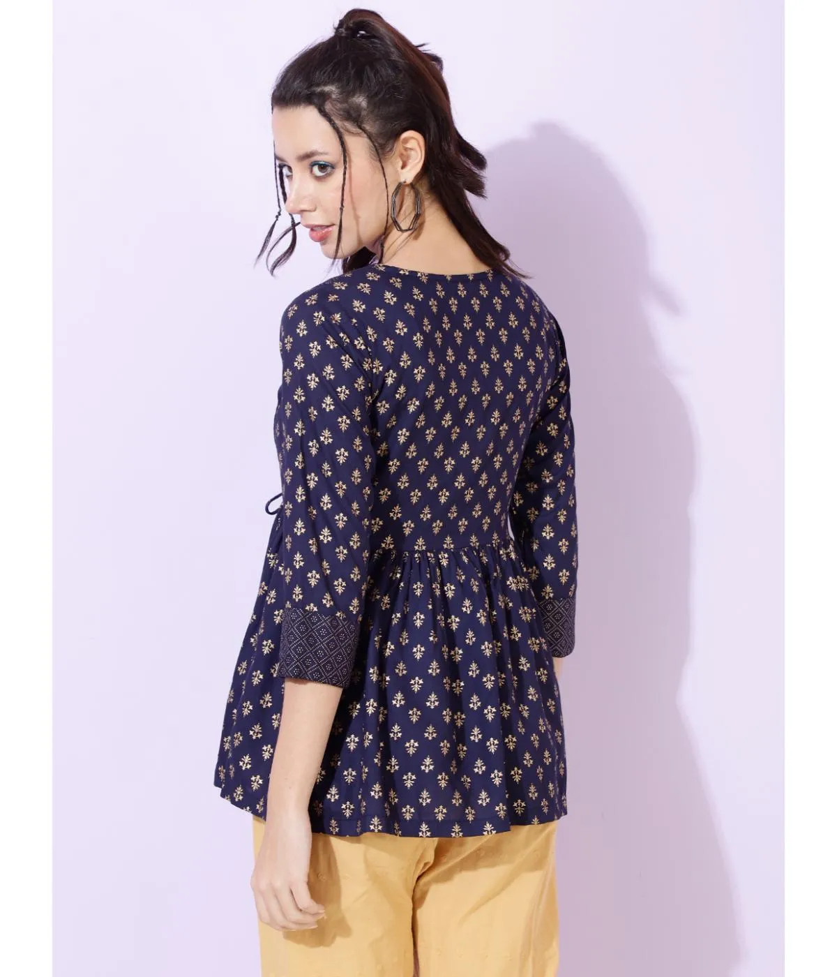 Blue Printed tunic Top