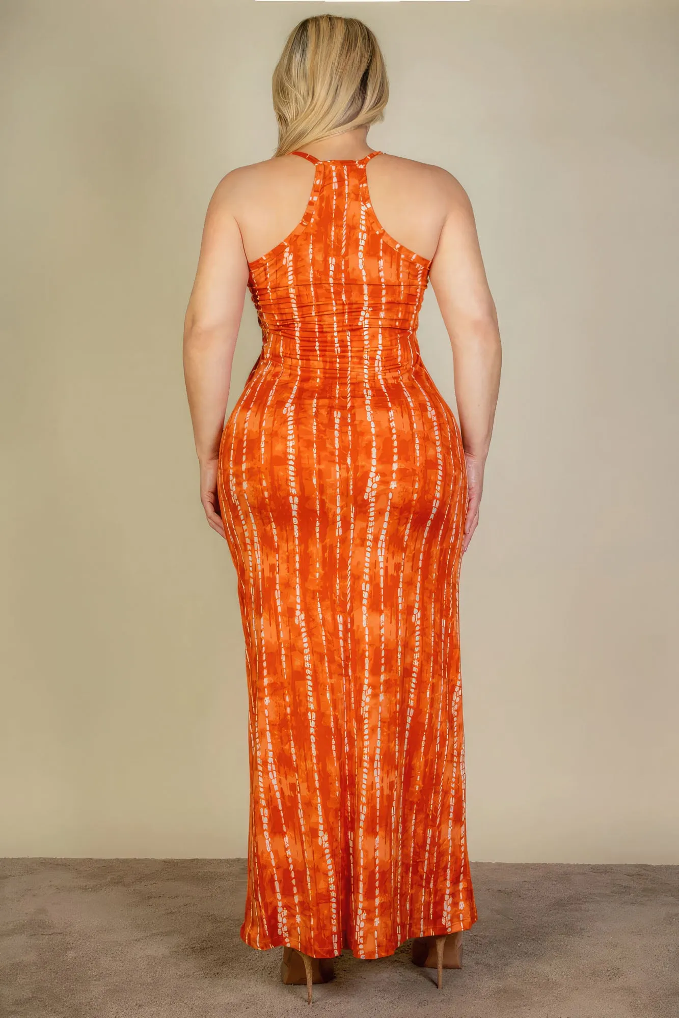 Blue Zone Planet |  Plus Size Tie Dye Printed Cami Bodycon Maxi Dress