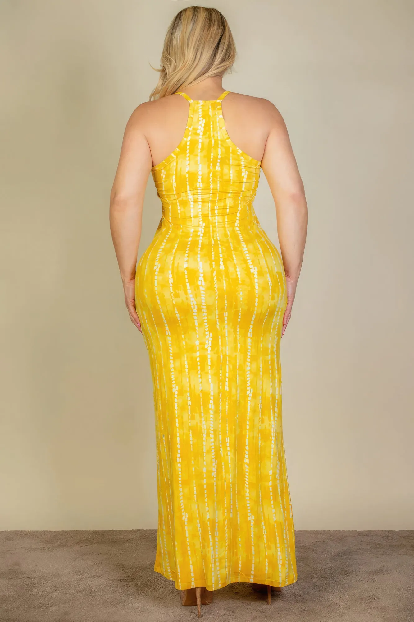 Blue Zone Planet |  Plus Size Tie Dye Printed Cami Bodycon Maxi Dress