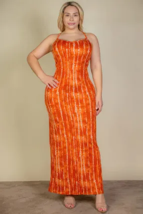 Blue Zone Planet |  Plus Size Tie Dye Printed Cami Bodycon Maxi Dress