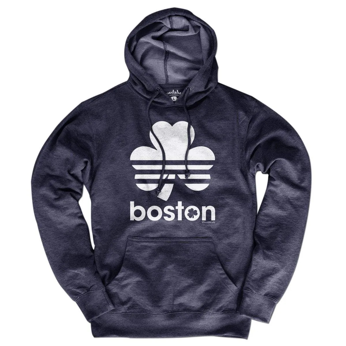 Boston Shamrock Retro Hoodie | M / Heather Blue