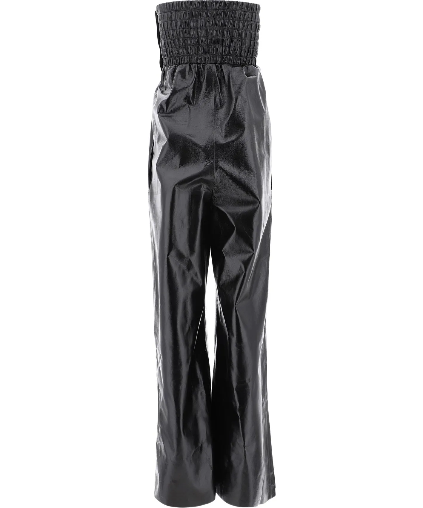 Bottega Veneta Wide-Leg Leather Jumpsuit