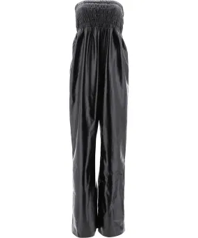 Bottega Veneta Wide-Leg Leather Jumpsuit