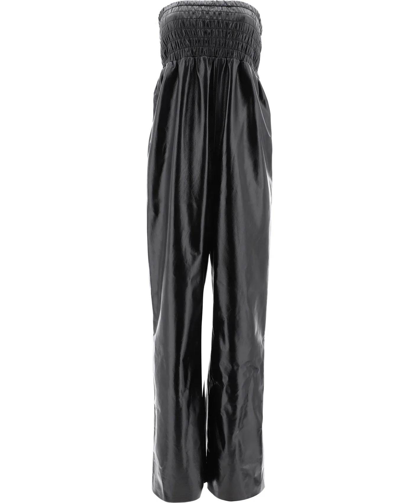 Bottega Veneta Wide-Leg Leather Jumpsuit