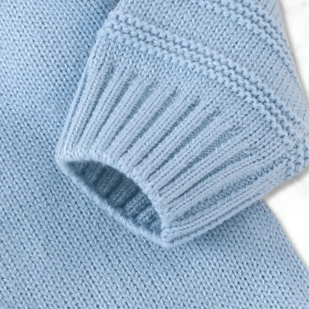 Bunny Hugs Baby Romper 🐰 Cozy Knit One-Piece with Adorable Cotton Tail (0-18M)