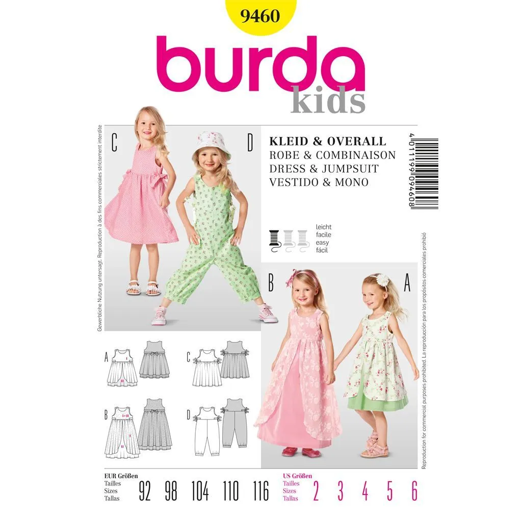 Burda Style B9460 Dress & Jumpsuit Sewing Pattern