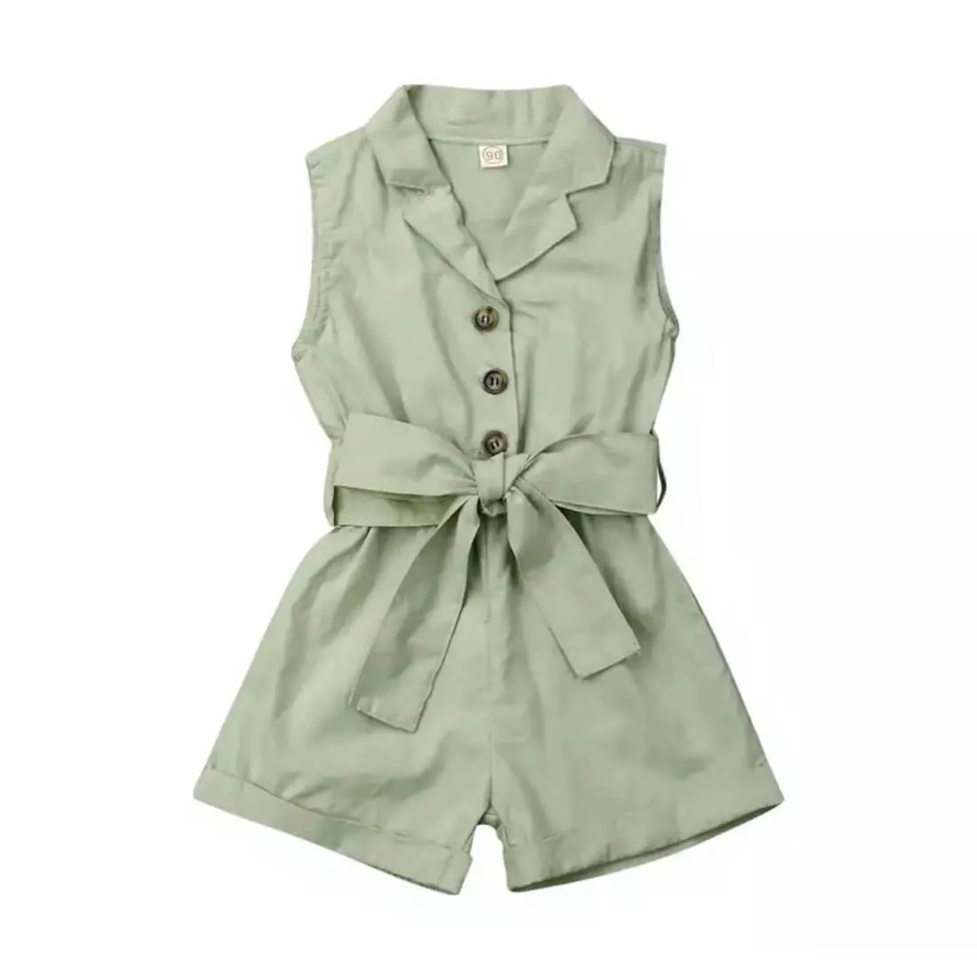 Button Down Collar Toddler Romper