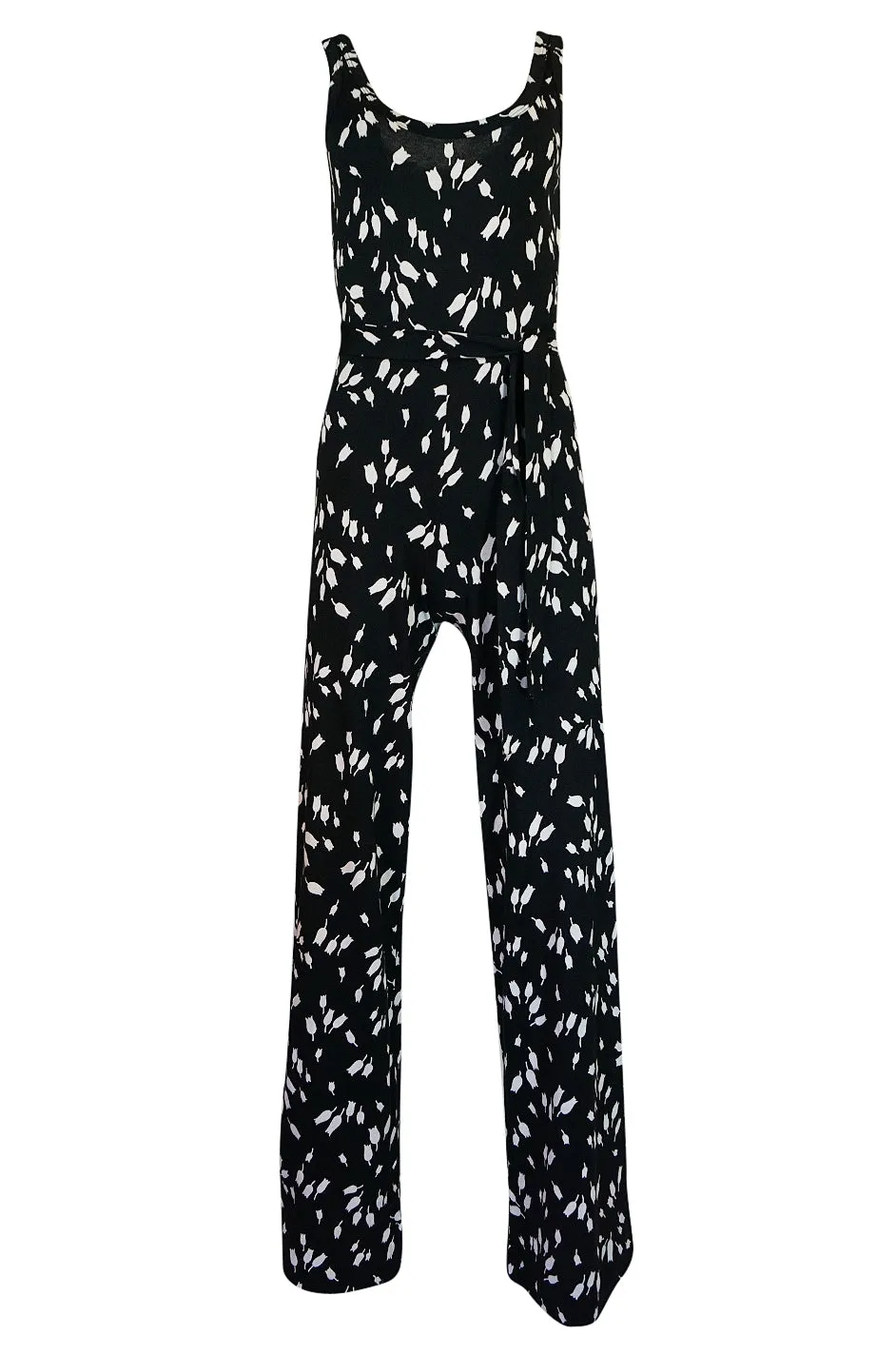 c.1976 Diane Von Furstenberg Black & White Jumpsuit & Jacket Set