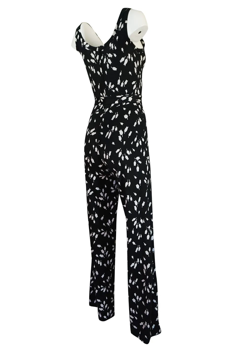 c.1976 Diane Von Furstenberg Black & White Jumpsuit & Jacket Set