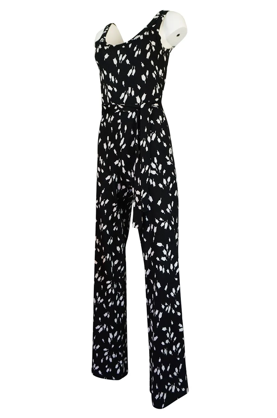 c.1976 Diane Von Furstenberg Black & White Jumpsuit & Jacket Set