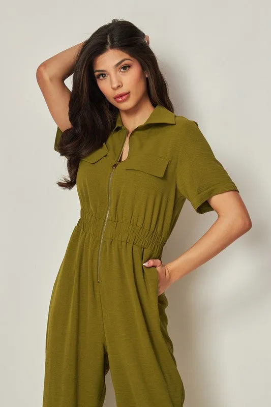 Cactus Airflow Front Zip Closure Jumpsuit