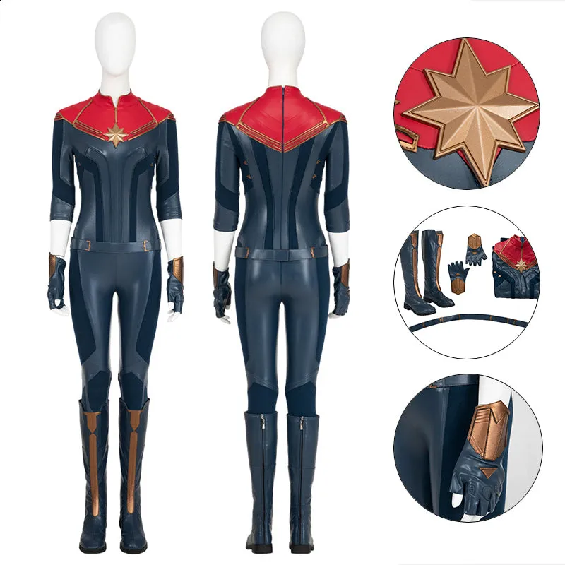 Carol Danvers Costume 2023 Captain Supergirl Battle Suit Halloween Superhero Cosplay Costume