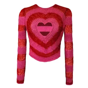 Casual Striped Sweaters For Women Round Neck Long Sleeve Hollow Out Slimming Knitting Sweater Female Fashion