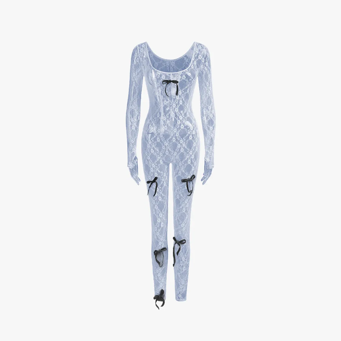 Coquette Bow See Through Jumpsuit