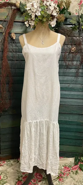 Cream linen slip dress