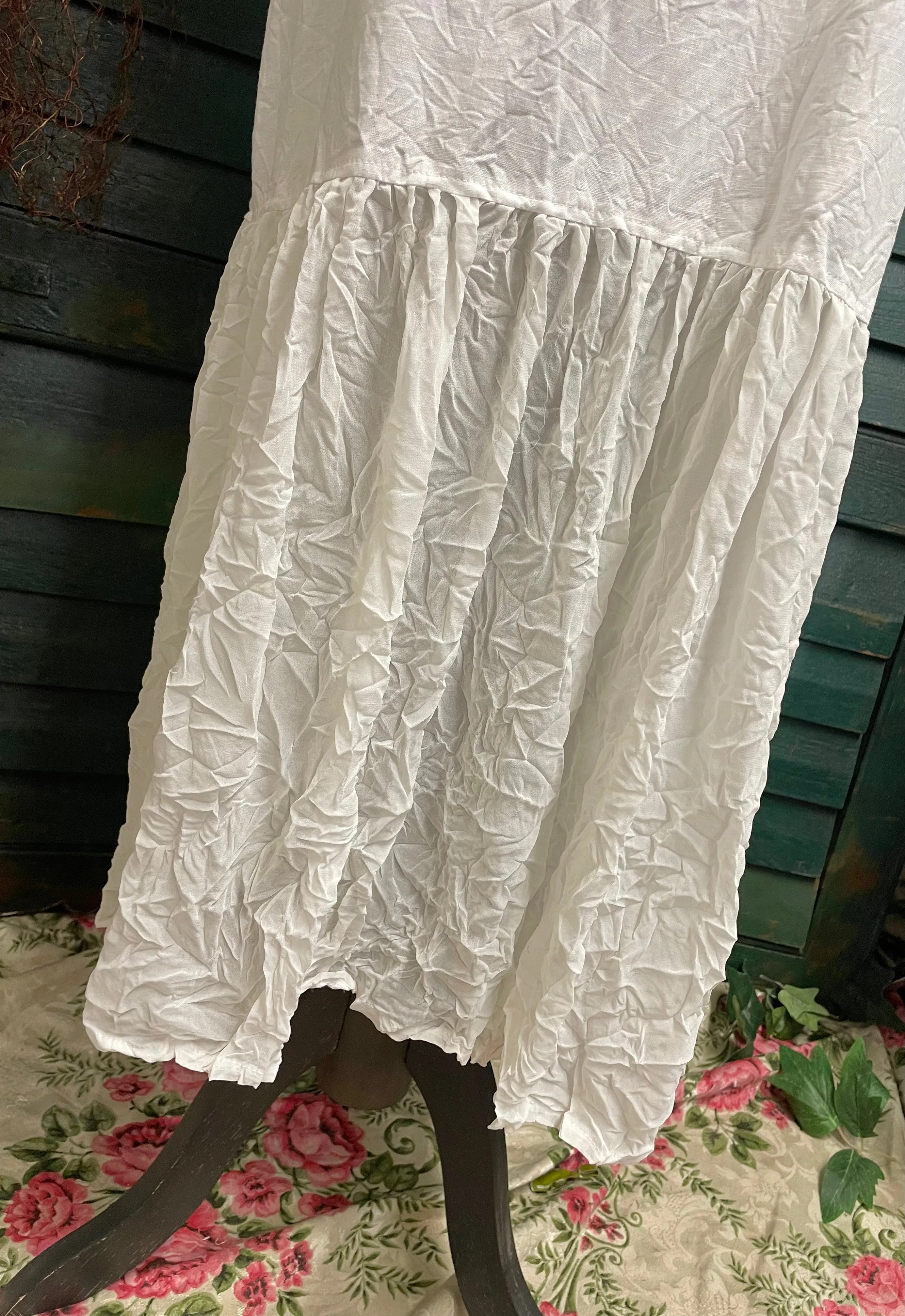 Cream linen slip dress